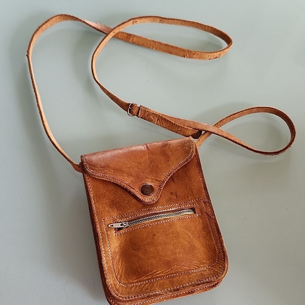 Handcrafted Leather Crossbody/Belt‎ Y2K Boho Hippie Rustic Festival Western Bag